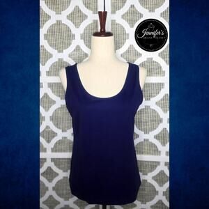 Chico's Purple/Blue Scoop Neck Stretchy Tank Top Size 2=L/12